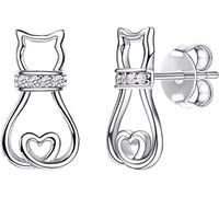 Orecchini a Bottone con Gatto Gatti in Argento Gioielli Orecchini a Bottone Regali per Donne Ragazze Set di Orecchini ad Anello in Oro per Donna Convenient Handled