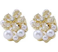 Orecchini a bottone con perle d'imitazione a forma di fiore di cristallo per orecchini da festa di nozze da donnaAgile e professionale.