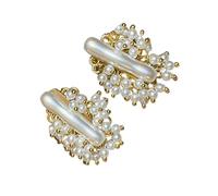 Orecchini a bottone con perle floreali Orecchini a bottone con gioielli confortevoli Struttura in lega per regali o per uso personale Eleganti orecchini vintage
