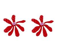 Orecchini a bottone con petali rossi testurizzati a forma di fiore per le donne orecchini retrò smaltati a goccia gioielli dichiarazione, orecchini a fiore audaci per uso quotidiano, appuntamenti
