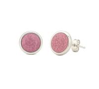 Orecchini a bottone con pietre preziose PURAJA in argento sterling 925: Pietra di luna | Orecchini con pietre preziose da donna con chiusura a bottone | Adatto alle persone allergiche