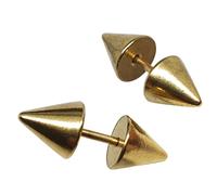 Orecchini a bottone con punta d'oro Coni d'oro 16g (1,2 mm) Piercing Stile...