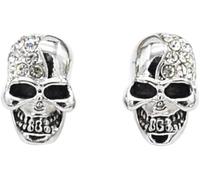 Orecchini a Bottone con Teschio con Decorazione di Strass Accessori di Gioielli Vintage per Il Regalo di Festa di Carnevale di Halloween (Argento) Durability