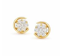 Orecchini a bottone da donna con diamanti coltivati in laboratorio, certificati IGI, colore E-F, chiarezza VVS, in oro 9K/14K/18K, Oro rosa, Diamante sintetico di laboratorio