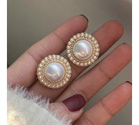 Orecchini A Bottone Decorati Con Perle False Tagli UnicaLega di zinco