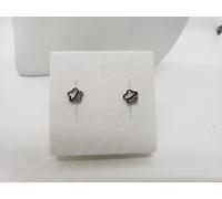 ORECCHINI A BOTTONE FIORE CON ZIRCONI IN ORO BIANCO 18KT 1,5 GR (5350)