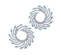 Orecchini a bottone grandi con cristalli rotondi a forma di fiore di sole per le donne, accessori per orecchini con ciondolo insolito per feste di ballo(Blue)