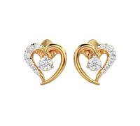 Orecchini a bottone Happy Hearts in argento sterling 925 | Placcatura in oro n. Pietra: 14 Dimensioni gemma: 0,01-0,10 mm | Peso: 0,21 crt Forma: rotonda | 1,172 grammi |LKE_G_00004