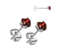 Orecchini a bottone in acciaio chirurgico con zircone a forma di cuore TS-EA-0134