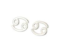 Orecchini A Bottone In Argento con 12 Costellazioni, Cancro (22 Giugno - 22 Luglio). Mini Orecchini A Bottone Delicati In Argento Sterling 925 con Astrologia, Oroscopo e Zodiaco, per Donne e Adolesc