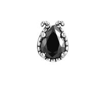 Orecchini A Bottone In Argento, Orecchini Acciaio Inox Goccia D'Acqua con Zircone Cubico Nero A Forma di Pera Uomo Gioielli 1 Pezzo