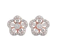 Orecchini a bottone in argento sterling 925 con cristalli Roselight | Placcatura in oro rosa | N. pietra: 84 | Dimensioni gemma: 0,1 mm | Peso: 0,74 crt | Forma: rotonda | 3,459 grammi |LKE_R_00248