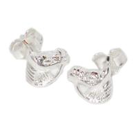 Orecchini a bottone in argento sterling con testa di cavallo .925 x 1 paio di te