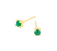 Orecchini A Bottone In Argento Sterling per Donne e Ragazze, Mini Orecchini A Bottone In Argento S925 con Zircone Verde Maggio e Pietra Portafortuna, 12 Gioielli con Oroscopo e Astrologia