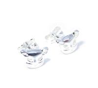 Orecchini a bottone in argento sterling TINY Cat .925 x 1 paio di borchie per ga