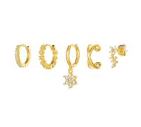Orecchini a bottone in cartilagine per piercing multiplo 5 pezzi orecchini a cerchio in oro da donna Orecchini Huggie in Zirconia cubica colorati