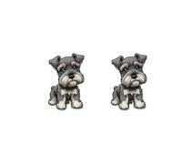 Orecchini a bottone in miniatura - Orecchini artistici in resina fatti a mano a forma di cane, graziosi regali in acrilico per gli amanti dei cani(M)