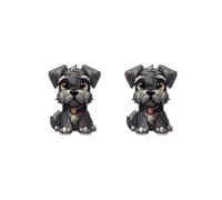 Orecchini a bottone in miniatura - Orecchini artistici in resina fatti a mano a forma di cane, graziosi regali in acrilico per gli amanti dei cani(F)