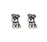 Orecchini a bottone in miniatura - Orecchini artistici in resina fatti a mano a forma di cane, graziosi regali in acrilico per gli amanti dei cani(L)