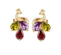 Orecchini a Bottone in Oro 14K per Donne, Phoenix con Orecchini per prigionieri di cartilagine per l'elica moissanite per Acqua per Donne Oro