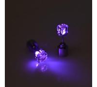 Orecchini a Bottone LED Luminosi 1 Paio in Acciaio Inossidabile Argento | Orecchie Forate, Comfort per Tutto il Giorno, per Attività Notturne e Danze, Atmosfera di Halloween Colore Casuale