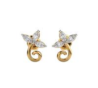 Orecchini a bottone Mystic Petals in argento sterling 925 | Placcatura in oro n. Pietra: 6 | Dimensioni gemma: 0,01-0,07 mm | Peso: 0,4 crt | Forma: Marquise | 1,56 grammi |LKE_G_00022