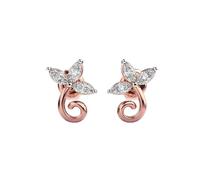 Orecchini a bottone Mystic Petals in argento sterling 925 | Placcatura in oro rosa | N. pietra: 6 | Dimensioni gemma: 0,01-0,07 mm | Peso: 0,4 crt | Forma: Marquise | 1,56 grammi |LKE_R_00022