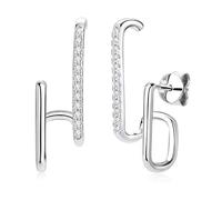 Orecchini a bottone, orecchini pendenti, orecchini Moissanite Orecchini avvolgenti in argento Orecchini Moissanite Huggie Orecchini Moissanite for donna Uomo Gioielli(Silver)