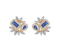 Orecchini a bottone Primrose Spark in argento sterling 925 | Placcatura in oro n. Pietra: 98 | Dimensioni gemma: 0,01-0,17 mm | Peso: 2,47 crt | Forma: mista | 7,714 grammi |LKE_G_00208