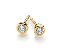 Orecchini a Bottone Schmuck Krone con Diamante Brillant 0,20ct Oro 750 G 18K