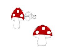 Orecchini a bottone Zenvie Magic Mushroom Toadstool con confezione regalo - Grazioso argento sterling 9x10 mm