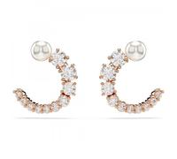 ORECCHINI CERCHIO MATRIX CRYSTAL PEARL ORO ROSA SWAROVSKI