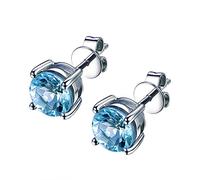 Orecchini a Calcio di Cerchio Orecchini a Perno di Pietra di Colore morganite Naturale 6mm Eleganti Orecchini Eleganti Femminili per Donne