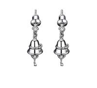 Orecchini a campana in oro con borchie in zircone di rame, orecchini da donna alla moda in stile coreano con campanellino eolico(Silver)