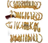 Orecchini a catena a forma di C oro moda con disegno pendente geometrico per don