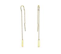 Orecchini A Catena Geometrici Minimalisti A Barretta Per Donne Adolescenti In Argento 925 Placcato Oro 14 Carati