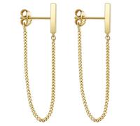 Orecchini a catena in argento sterling oro da donna ipoallergenici cartilagine orecchini con retro piatto migliore amico regali di compleanno per donne alla moda mamma moglie donna sua amica festa