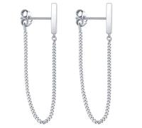 Orecchini a catena in argento sterling oro da donna ipoallergenici cartilagine orecchini con retro piatto migliore amico regali di compleanno per donne alla moda mamma moglie donna sua amica festa