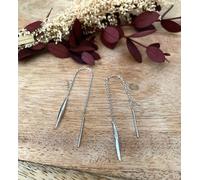 Orecchini A Catena Passante In Argento Massiccio 925/000 Gioielli Donna