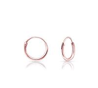 Orecchini a Cerchio 10 mm Oro Rosa - Orecchini Cerchio Piccoli Oro 24K Placcato - Orecchini a Cerchio Argento 925 Placcati Oro Rosa - Helix Orecchino - Cerchietto Naso - Orecchini Cerchio Bambina