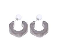Orecchini a Cerchio a Forma di C Semplice Regalo di Gioielli con Ciondolo Geometrico Acrilico Trasparente per Donne e Ragazze, Spilla in Argento 925 Practical Treatment