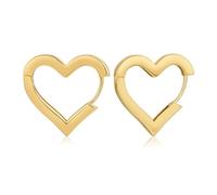 Orecchini a cerchio a forma di cuore da donna, placcati oro, orecchini minimalisti geometrici regalo gioielli