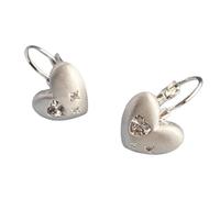 Orecchini a cerchio a forma di cuore in argento opaco, orecchini a forma di cuore in argento, accessori romantici, adatti a feste, festival, lavoro e vita quotidiana