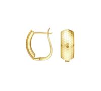 Orecchini a cerchio, a forma di nido d'ape in oro giallo per il compleanno, Oro giallo 14 carati, Senza Gemstone