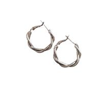 Orecchini a Cerchio a Forma di Torsione del Cerchio di Stile Coreano dell'argento sterlina Coppia di Tendenze di Temperamento Elegante di Moda Femminile Professional Design