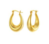 Orecchini a cerchio a goccia grossa placcato oro da donna, orecchini Huggie geometrici minimalisti a forma di U gioielli di moda regalo per tutti i giorni/festa