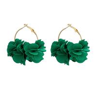 Orecchini a cerchio a petalo in tessuto con fiori pendenti a forma di rosa con ciondolo a forma di fiore per ragazze gioielli da spiaggia floreale goccia, Misura unica, come descritto, come descritto