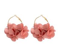 Orecchini a cerchio a petalo in tessuto con fiori pendenti a forma di rosa con ciondolo a forma di fiore per ragazze gioielli da spiaggia floreale goccia, Misura unica, come descritto, come descritto