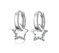 Orecchini a cerchio a stella Orecchini in argento sterling 925 placcato oro 18 carati Orecchini pendenti a stella per donne Orecchini ipoallergenici per orecchie sensibili