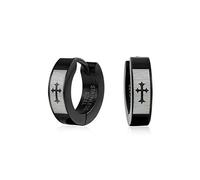 Orecchini A Cerchio Biker Gioielli Piccola Croce Incisa Al Laser Drago Fulmine Stelle Aquila Teschi Lucertola Chiave Greca Kpop Nero Ip Argento Oro Placcato Acciaio Inossidabile Diametro 1,27 Cm